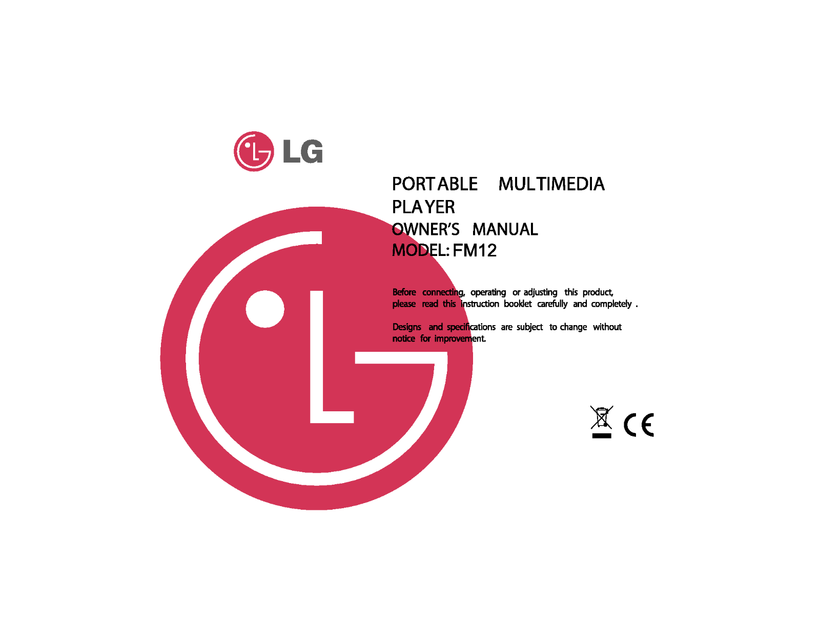 LG MF-FM12S1W User Manual