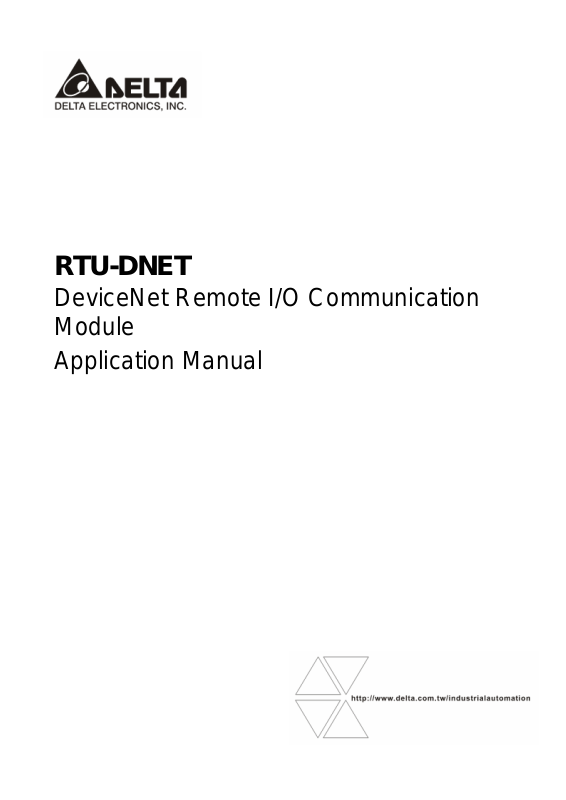 Delta Electronics RTU-DNET User Manual