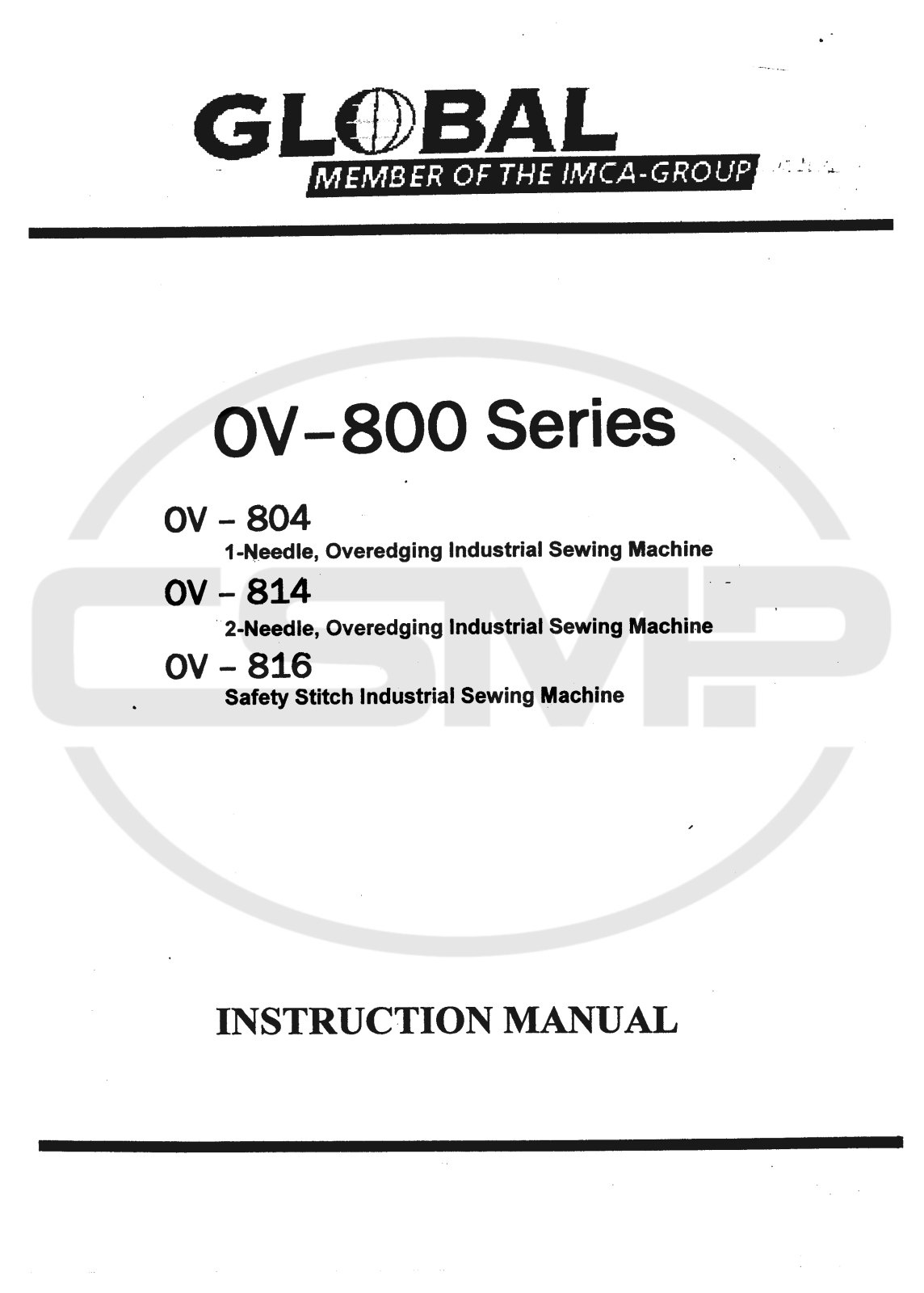 Global OV-814, OV-816 Parts Book