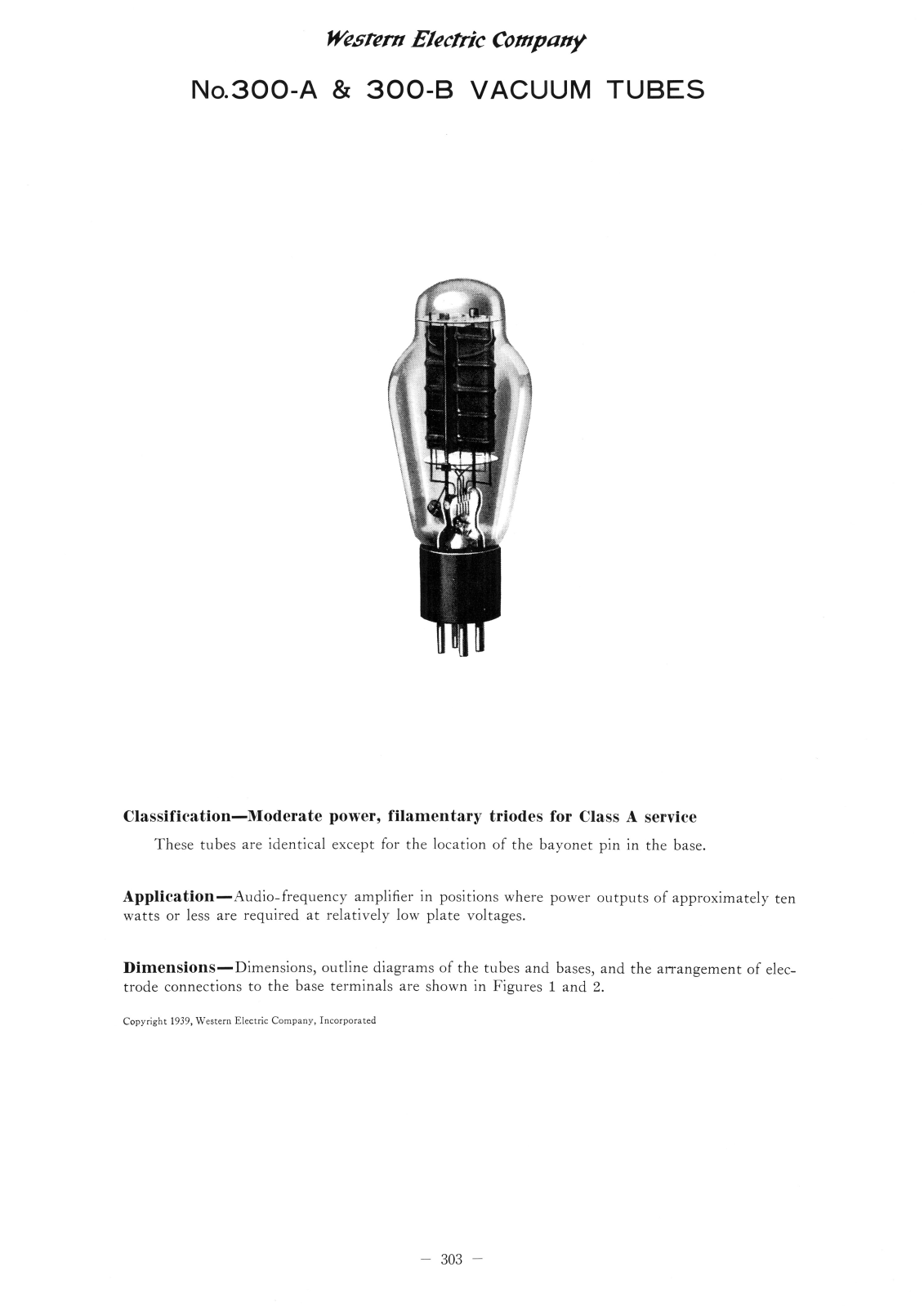 Western Electric 300-A, 300-B Schematic