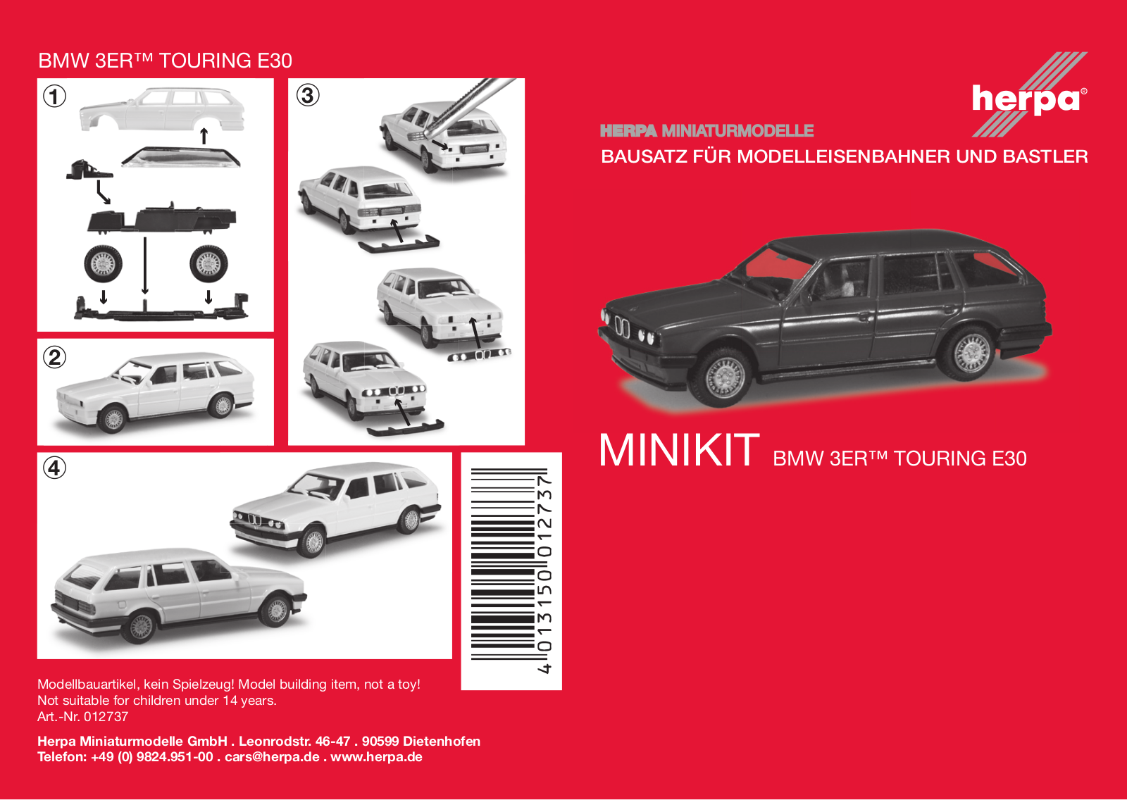 Herpa MINIKIT BMW 3ER TOURING E30 User guide