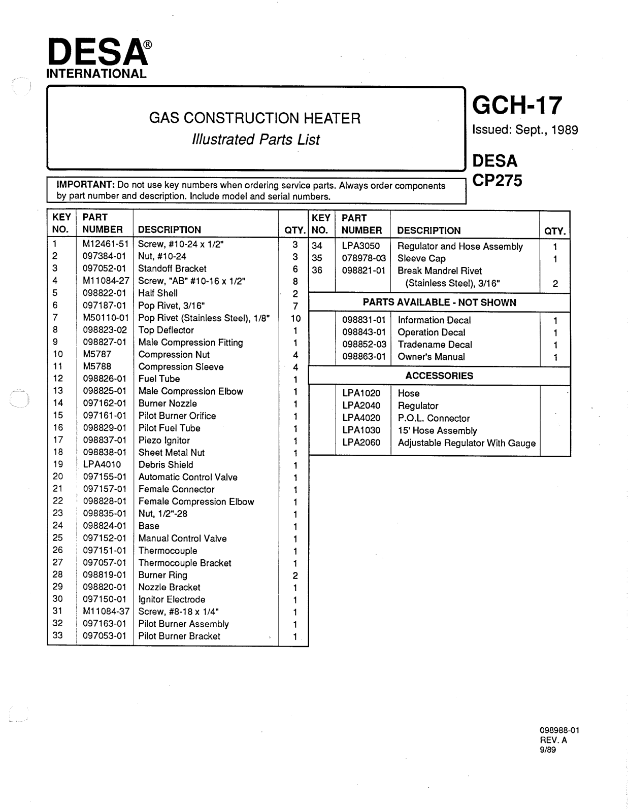 Desa Tech CP275 Owner's Manual