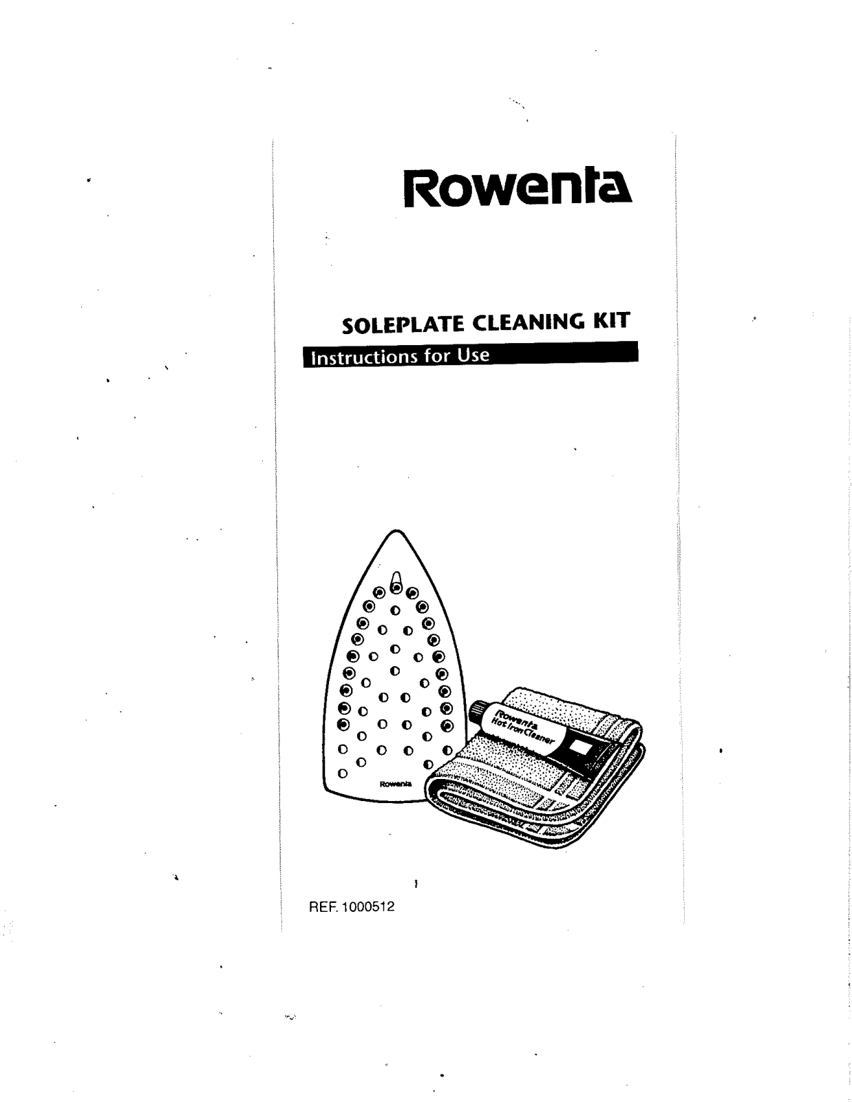 Rowenta SOLEPLATE CLEANING, ZD 100 User Manual