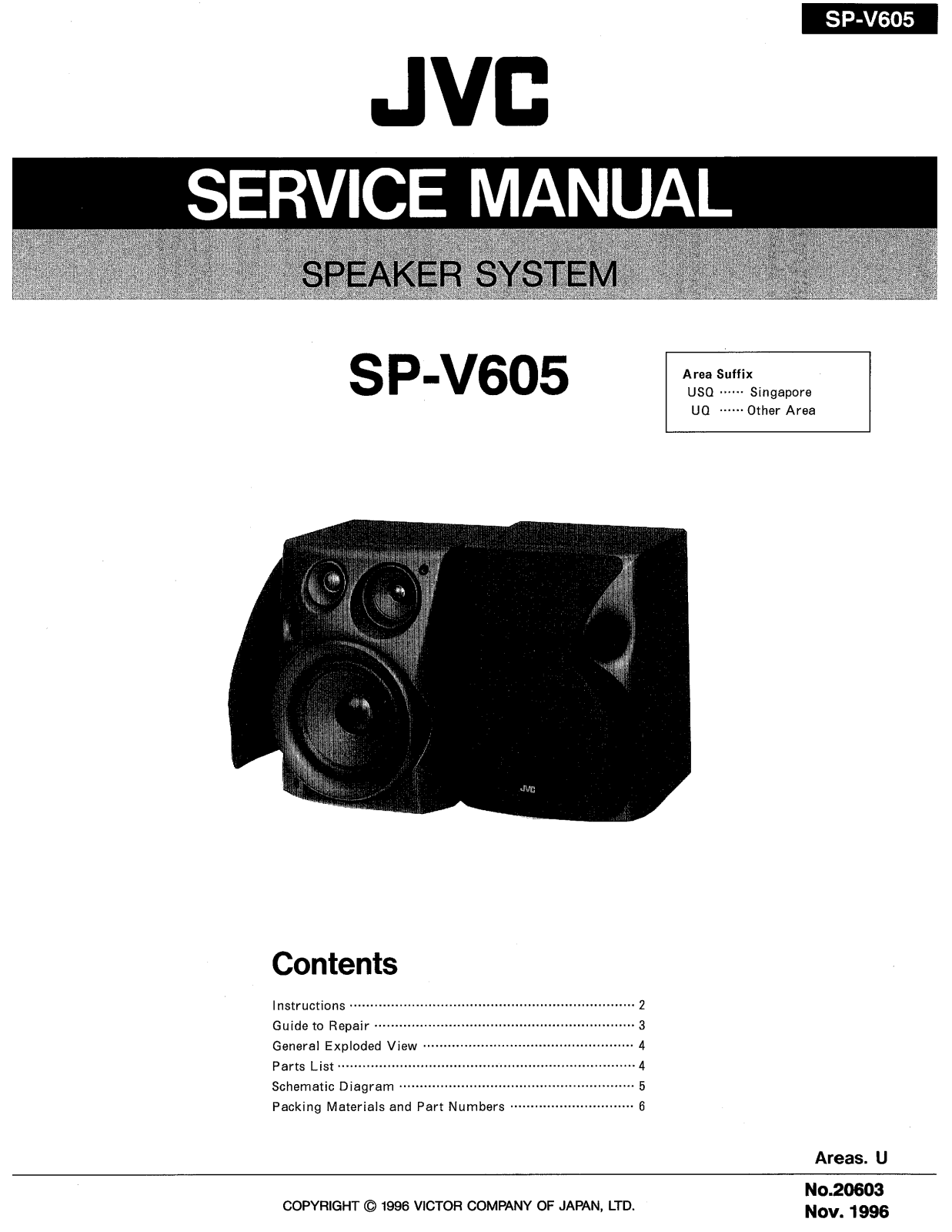 JVC SP-V605T Service Manual