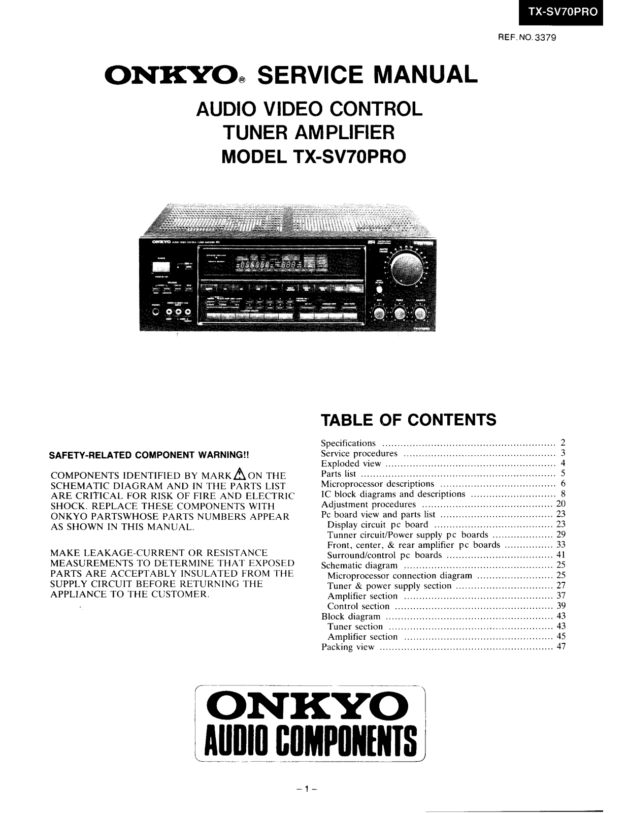 Onkyo TXSV-70-PRO Service manual