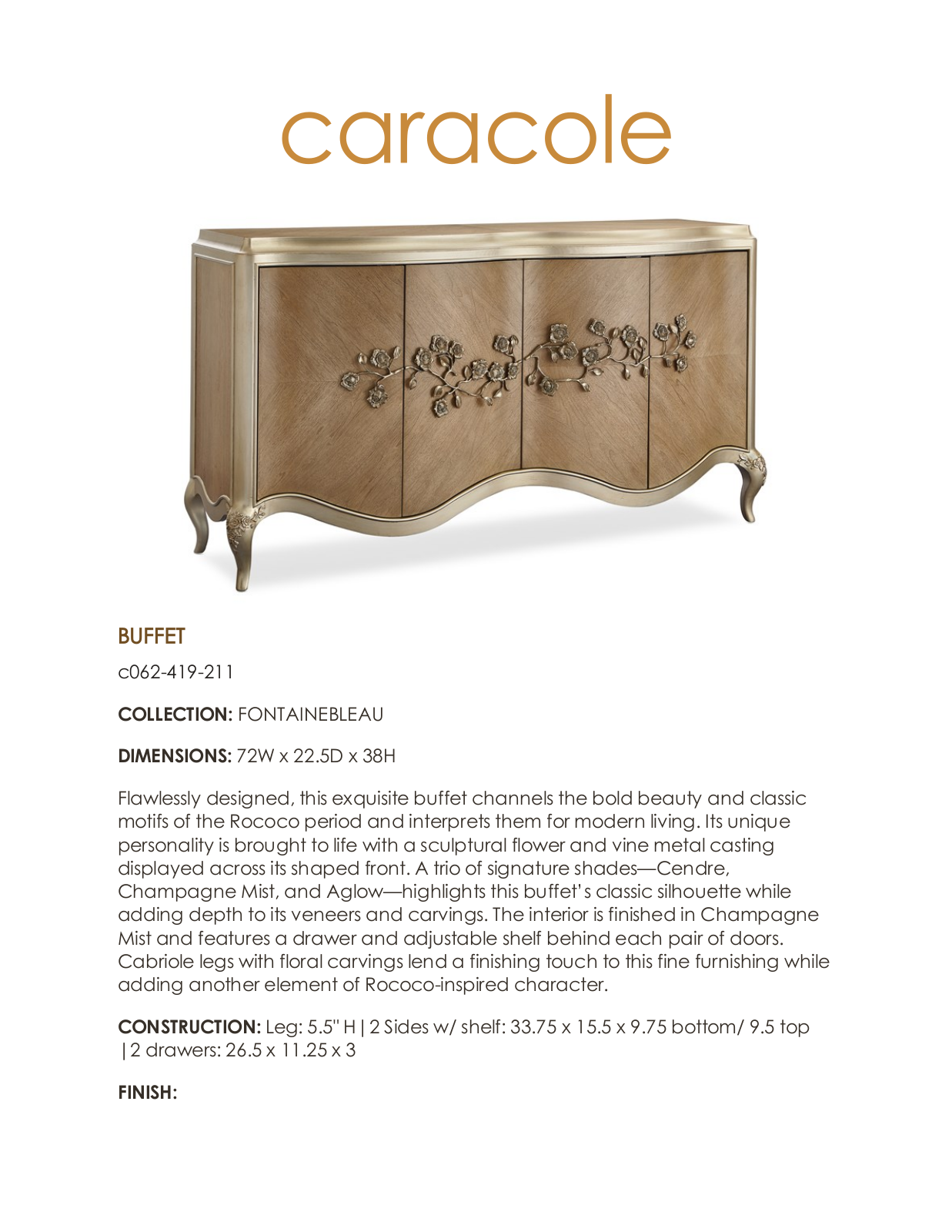 Caracole Compositions CACQ1069 Specifications - ManualMachine.com