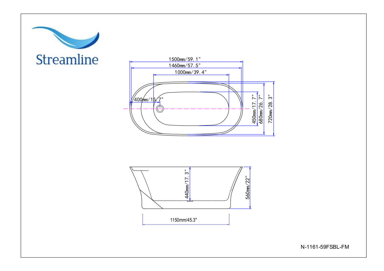 Streamline Bath SLBH3088 Dimensions - ManualMachine.com