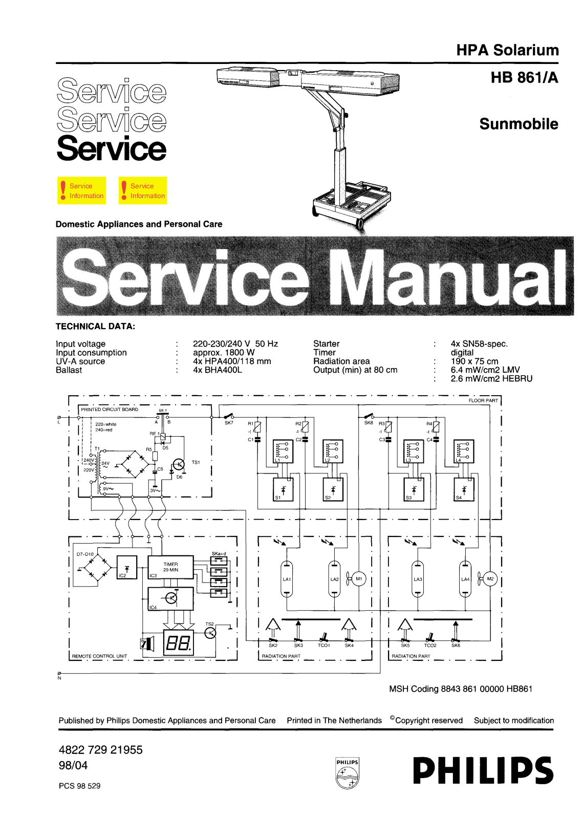 Philips HB861-A Service Manual