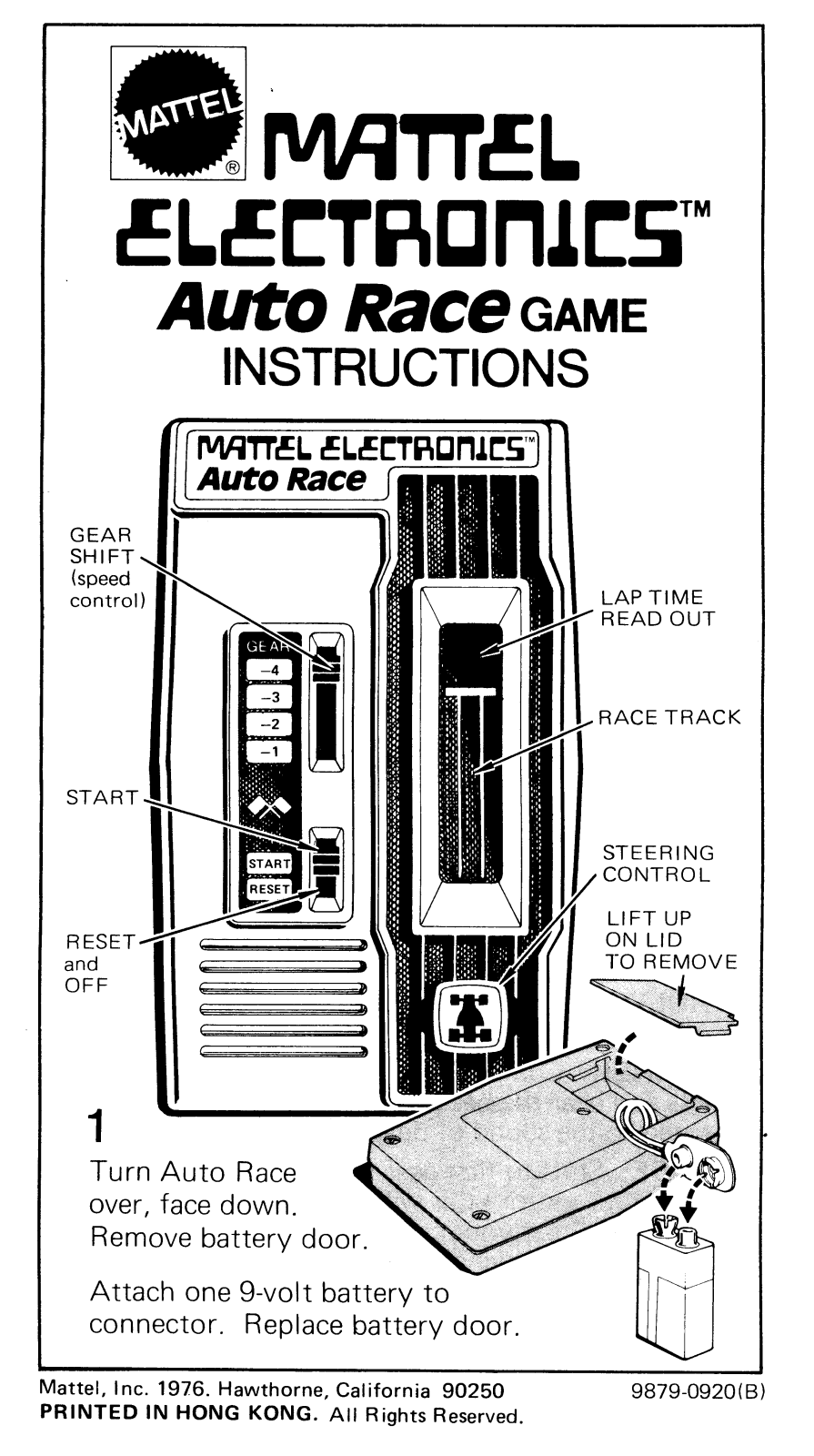 Mattel Auto Race User Guide