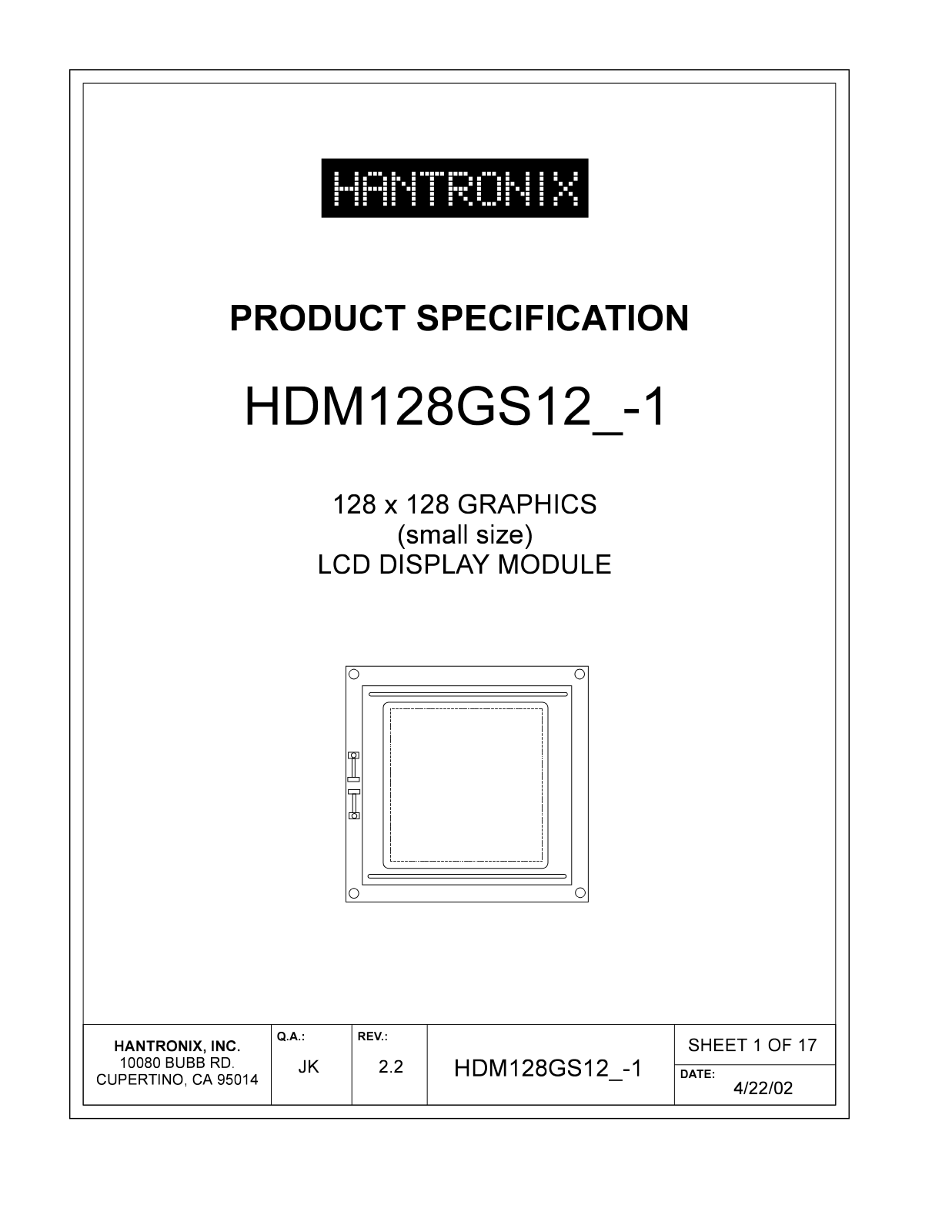 HANTRONIX HDM128GS12-1 Datasheet