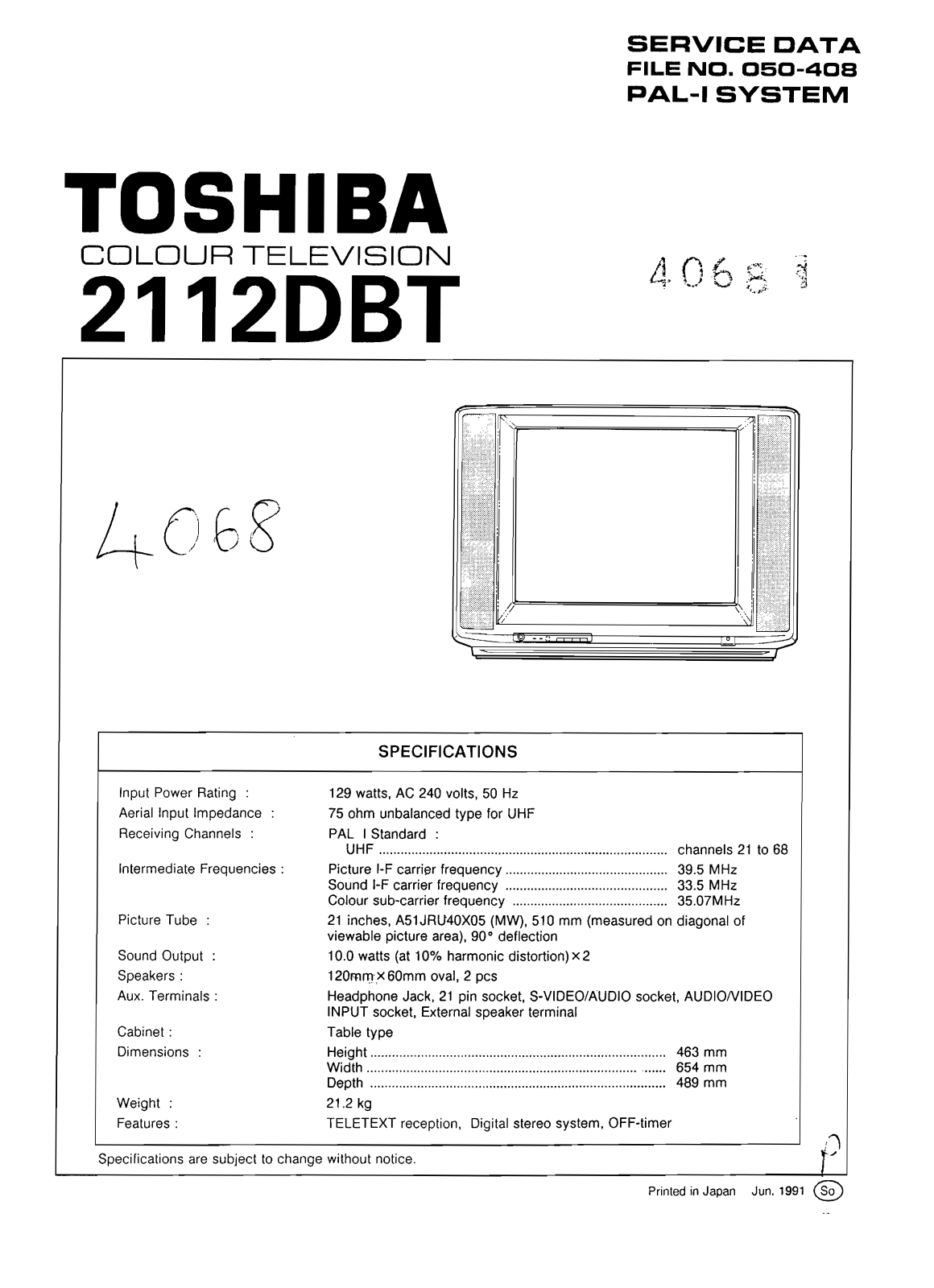 Toshiba 2112DN, 2112DBT Schematic