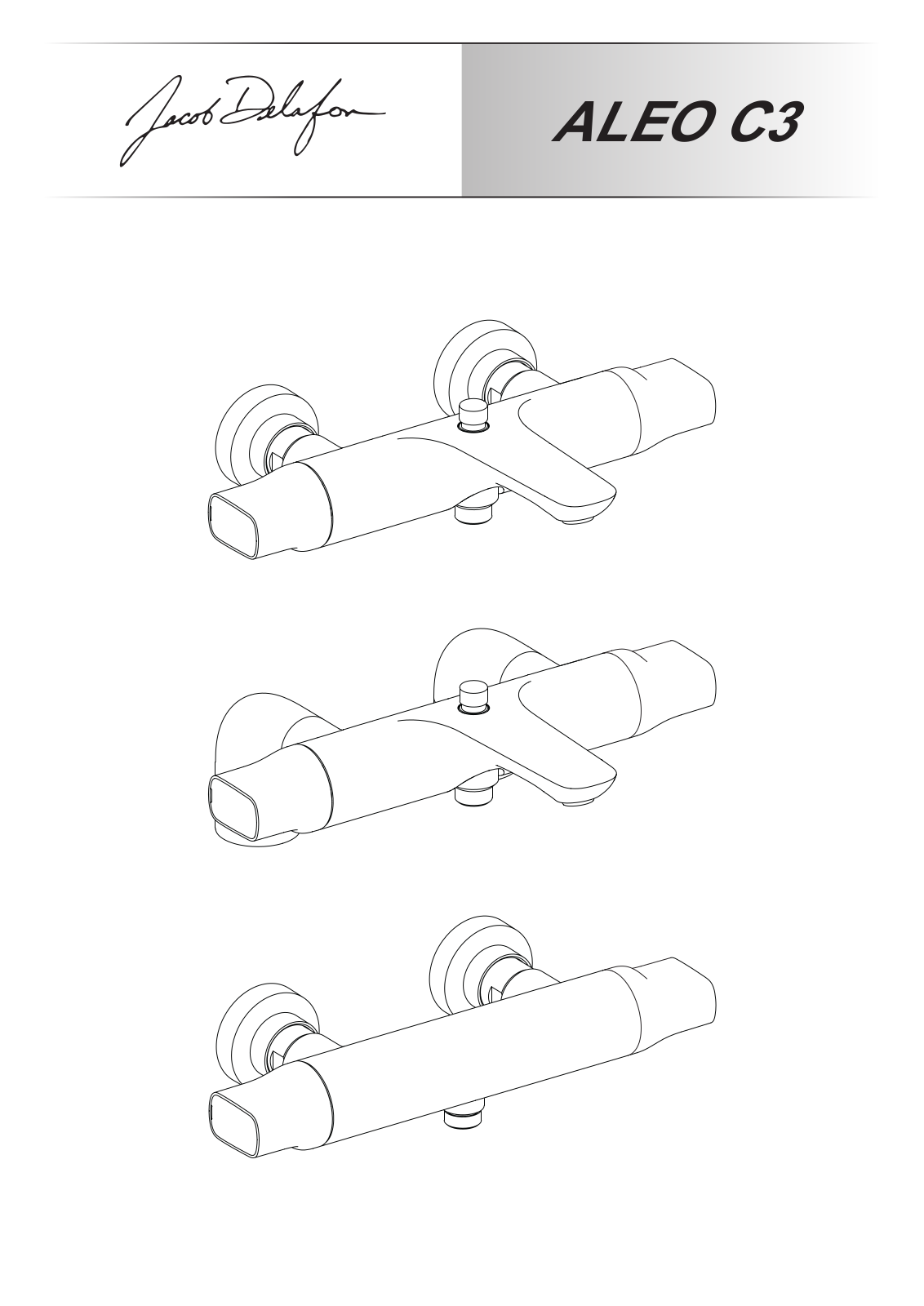 Jacob Delafon ALEO E72286-CP, ALEO E72352-CP, ALEO E72287-CP Assembly guide