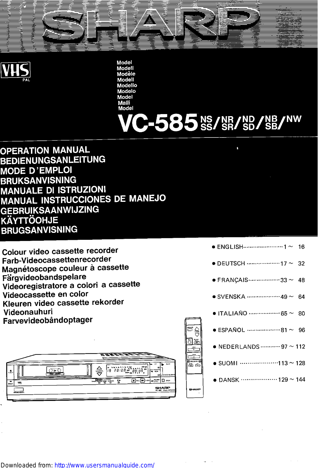 SHARP VC-585-SERIES User Manual