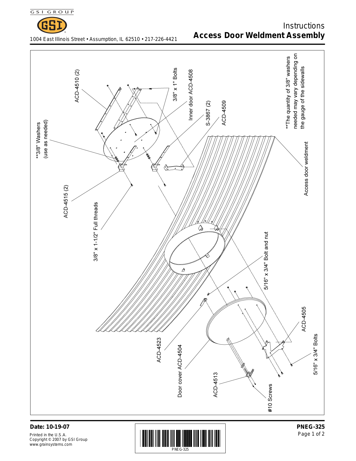 GSI PNEG-325 User Manual