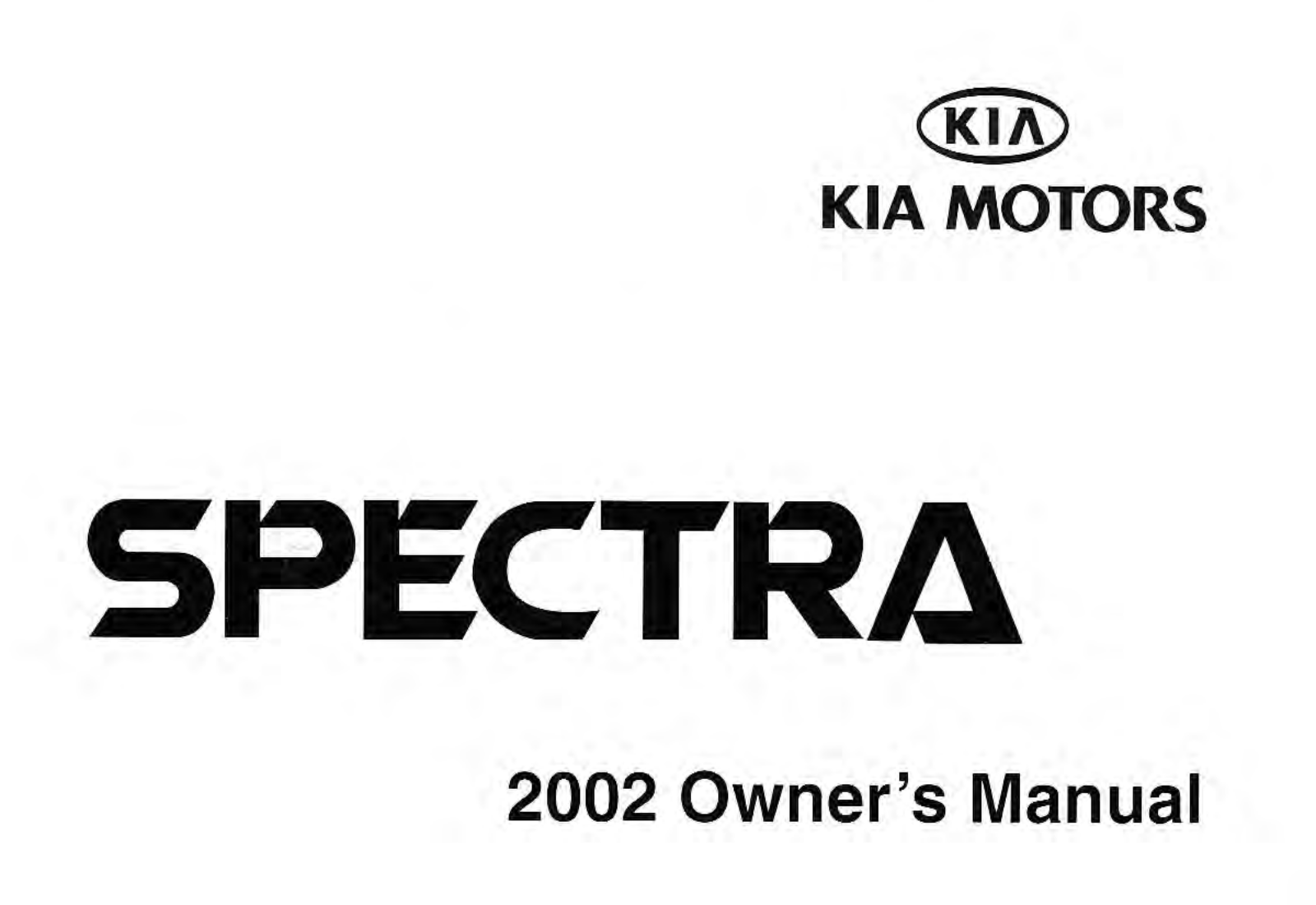 Kia Spectra5 2002, Spectra 2002 Owner's Manual