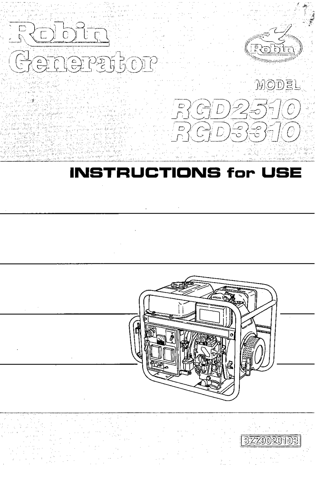 Subaru Robin Power Products RGB3310, RGD2510, RGB2510 User Manual