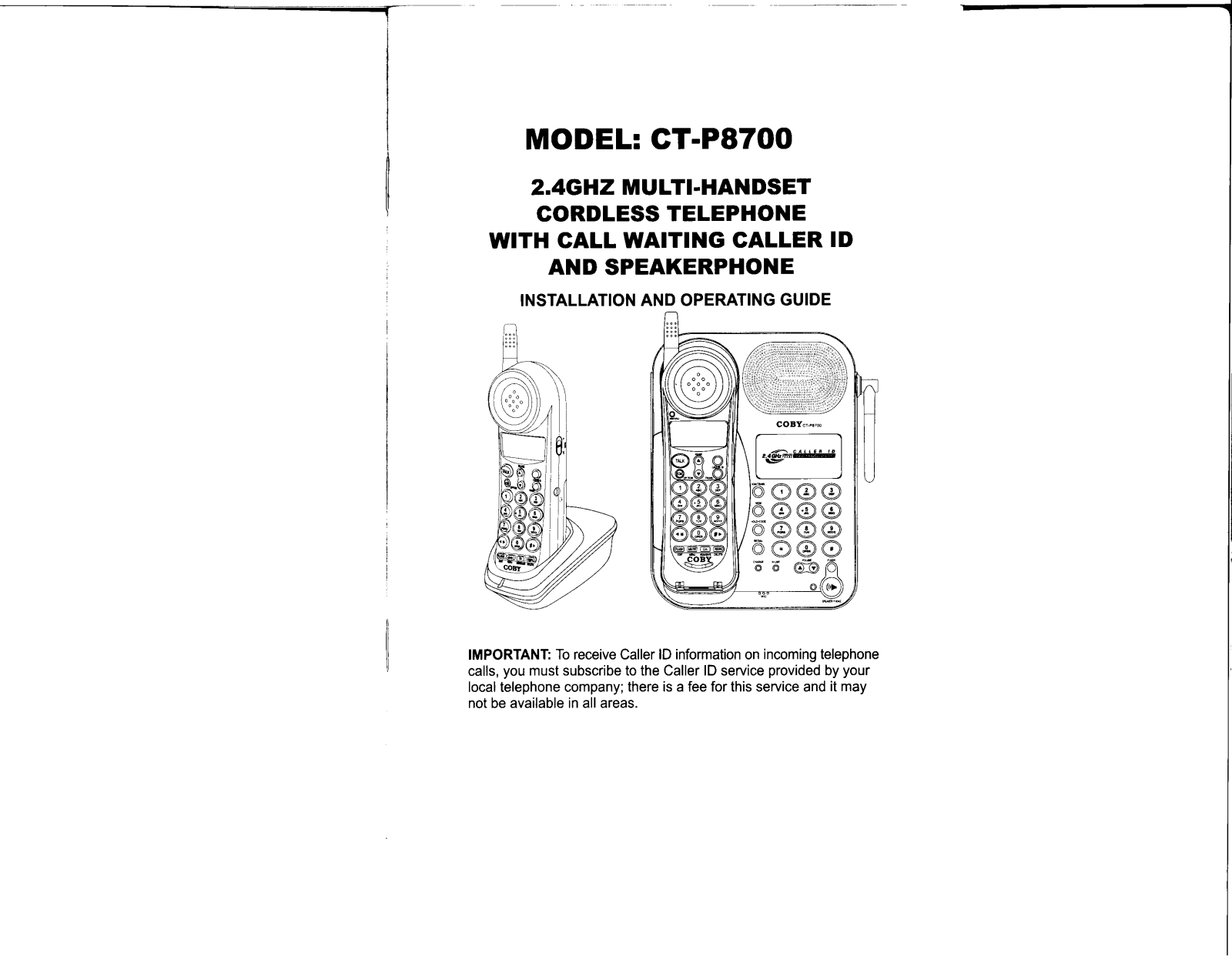 Coby CT-P8700 User Manual