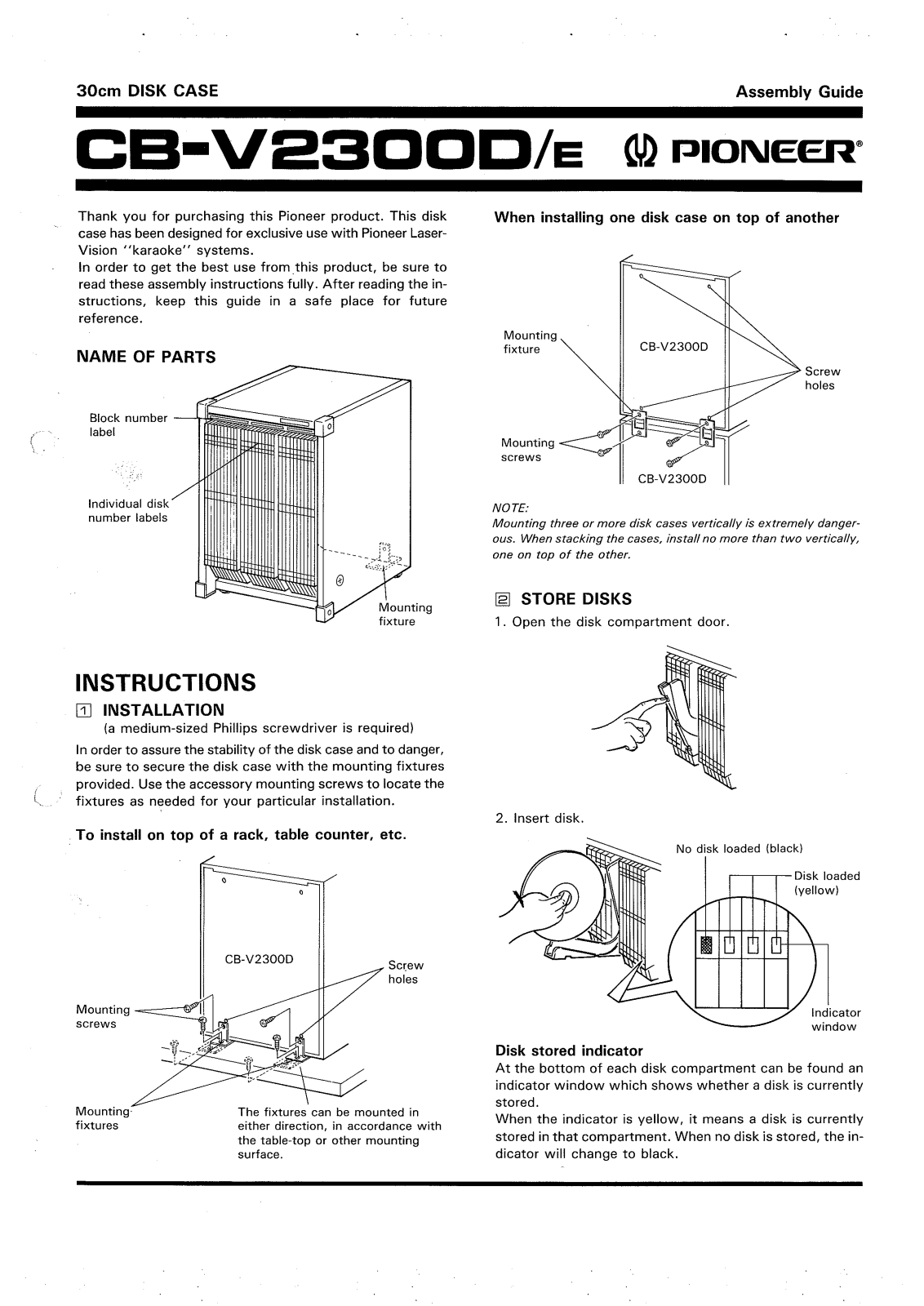 Pioneer CB-V2300 User Manual