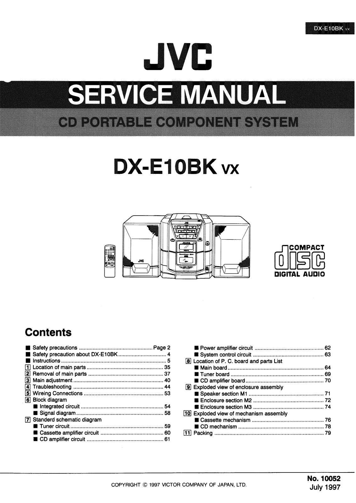 JVC DX-E10BKVX Service Manual