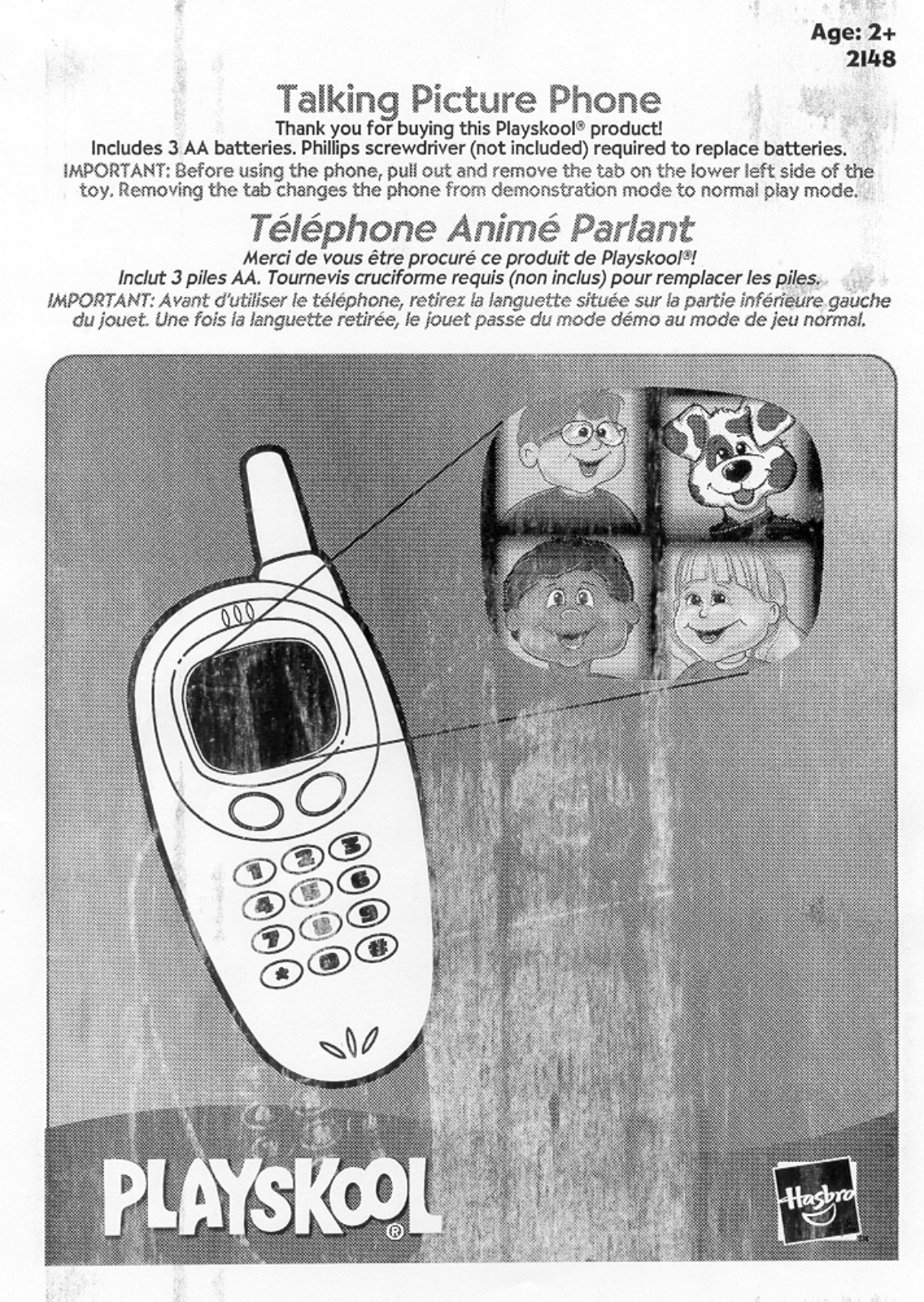 HASBRO TELEPHONE ANIME PARLANT User Manual