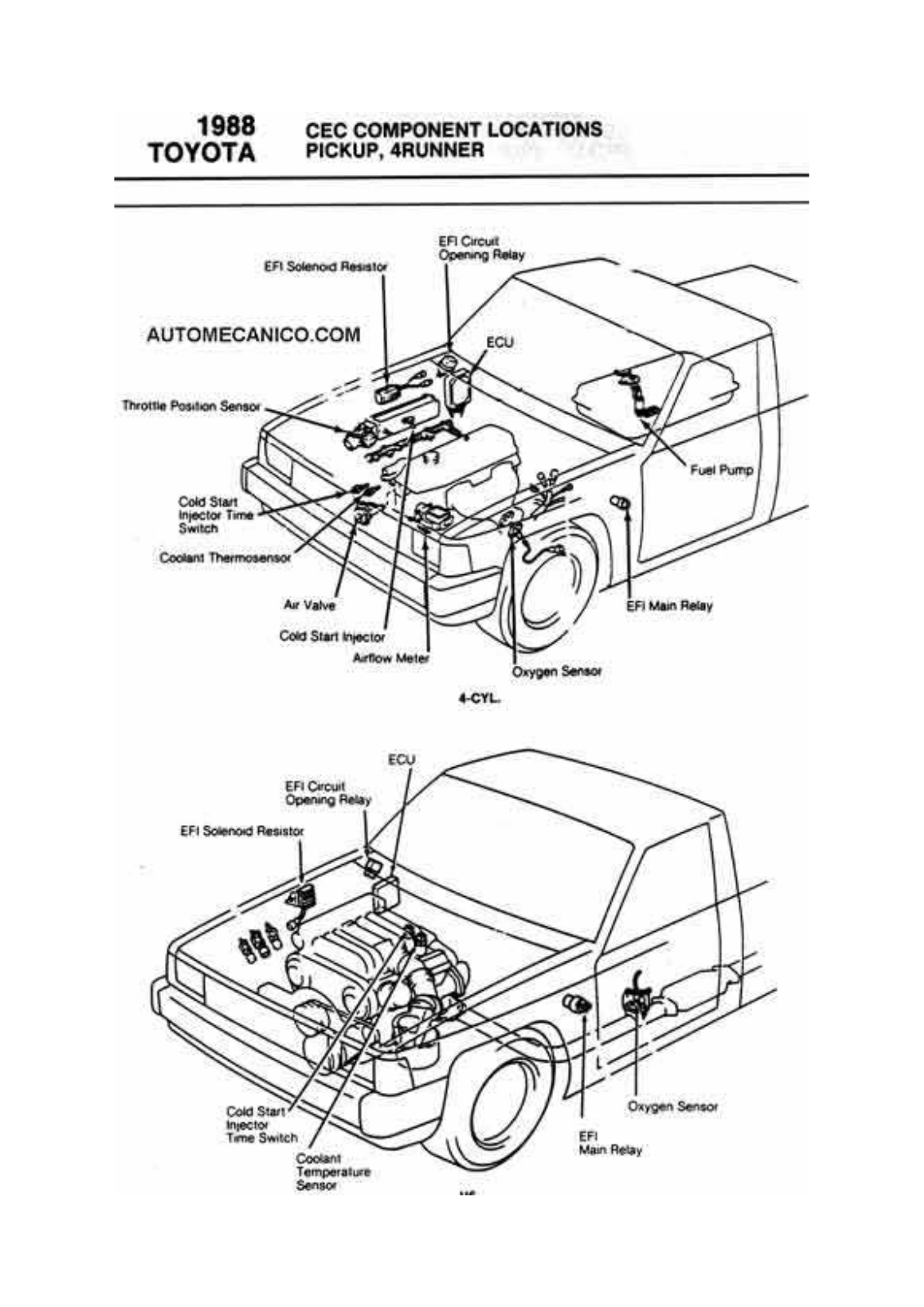 Toyota Pick UP 22R 2-9 D22R2 Diagram