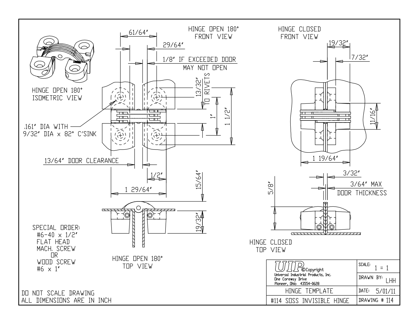 SOSS RVW1044 Dimensions - ManualMachine.com