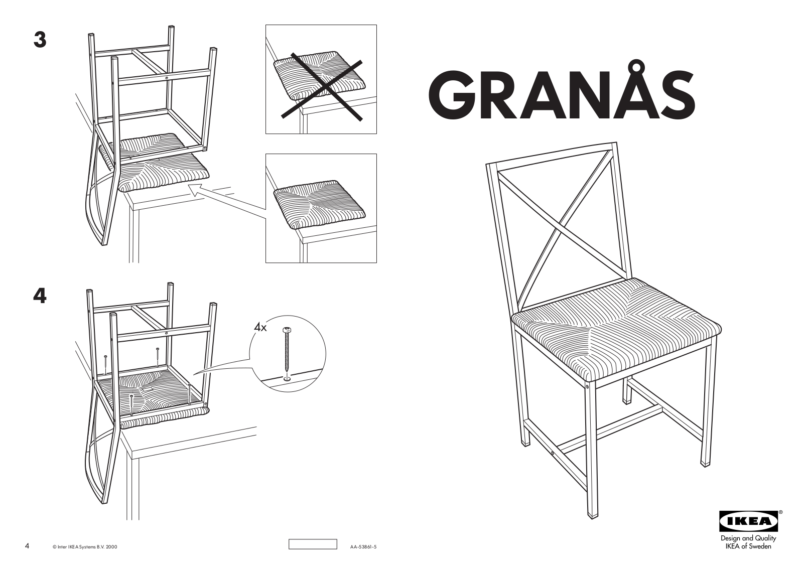 IKEA GRANÅS CHAIR User Manual