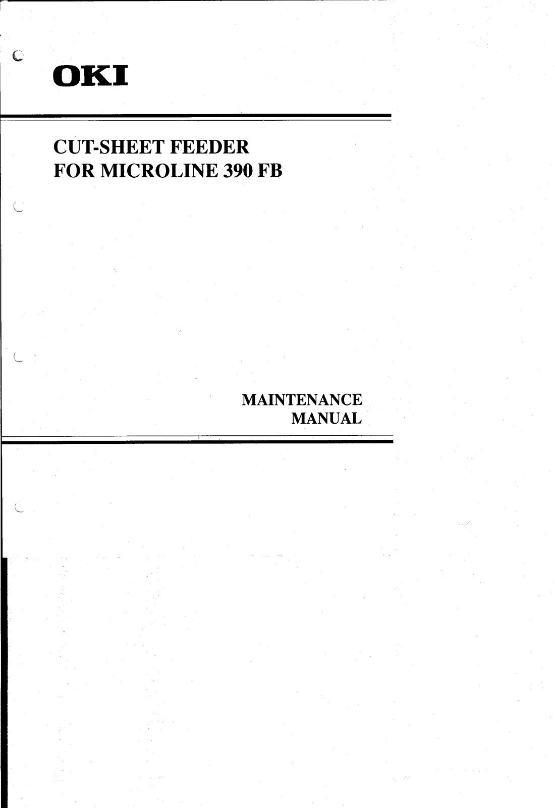 OKIDATA 390FB Service Manual