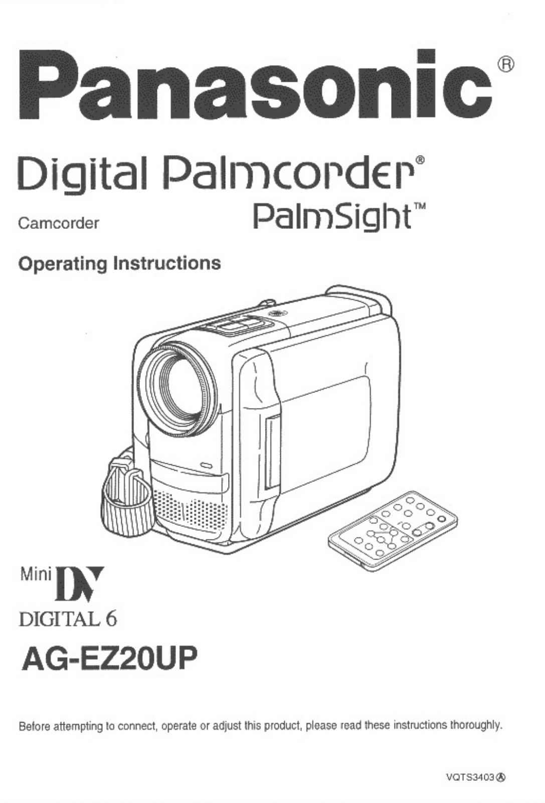 Panasonic AG-EZ20U, AG-EZ20, AG-EZ20UP User Manual