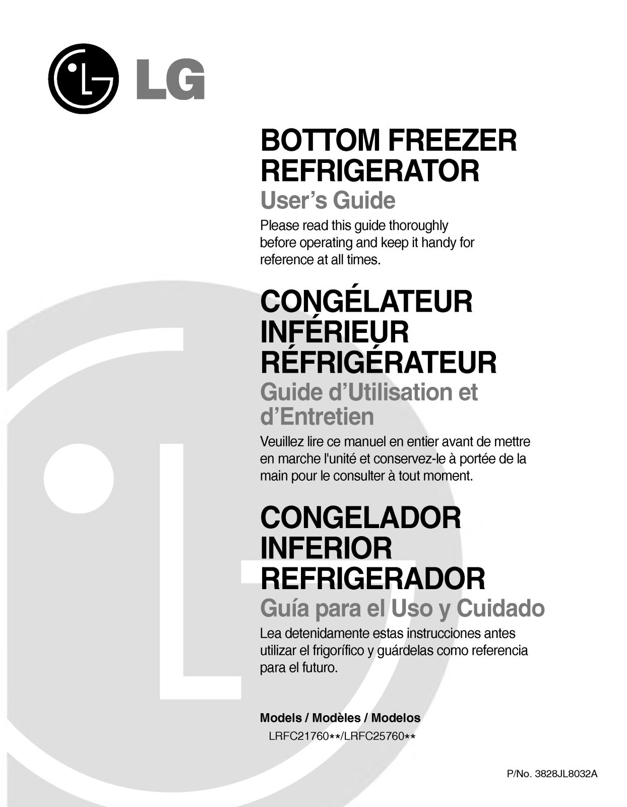 LG LRFC25760ST User Manual