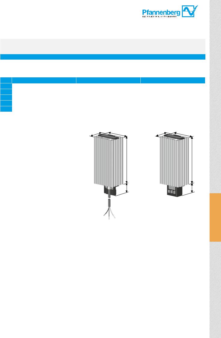 Pfannenberg FLH 010, FLH 015, FLH 030, FLH 045 Catalog Page