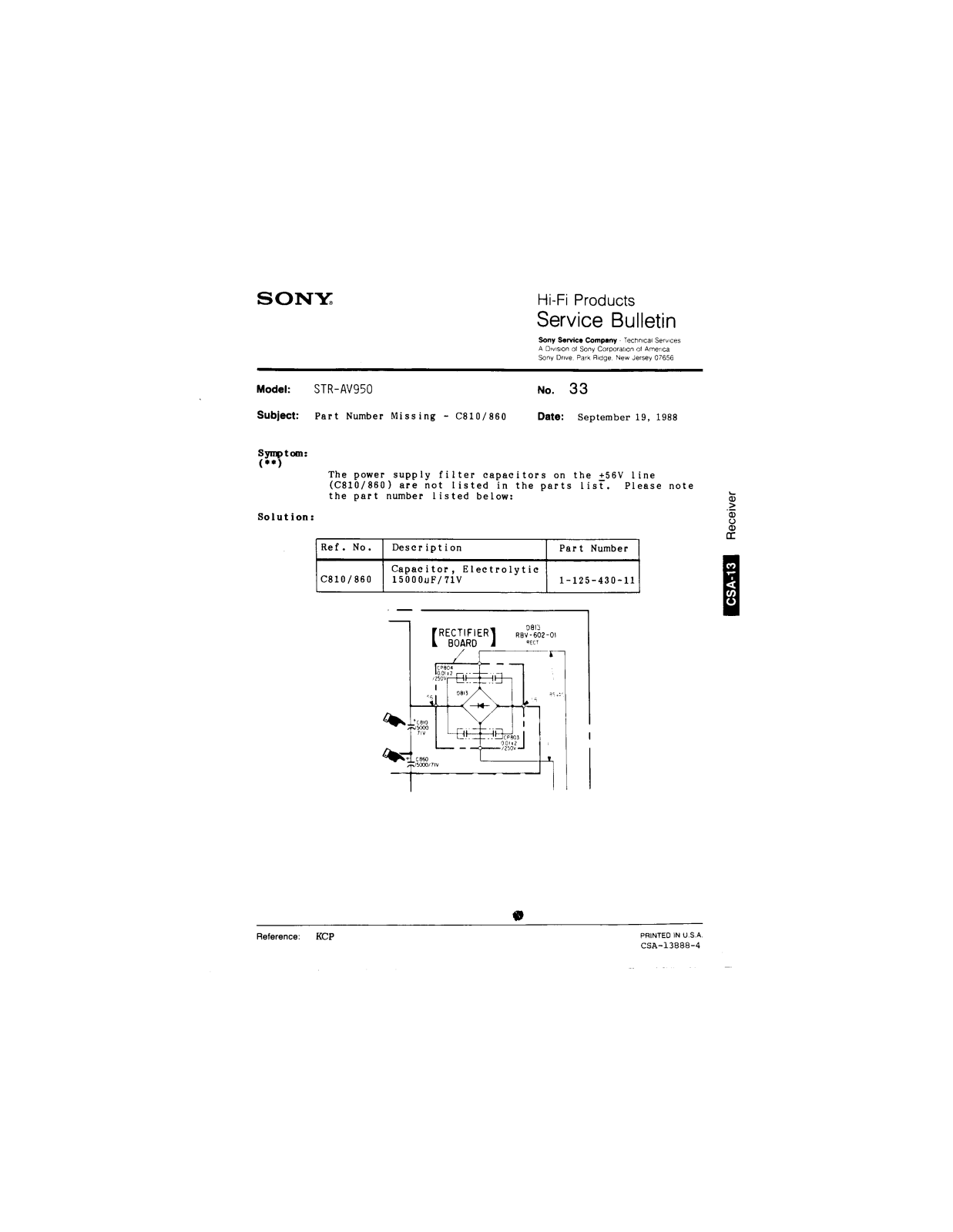 Sony STR-AV950 Service Manual