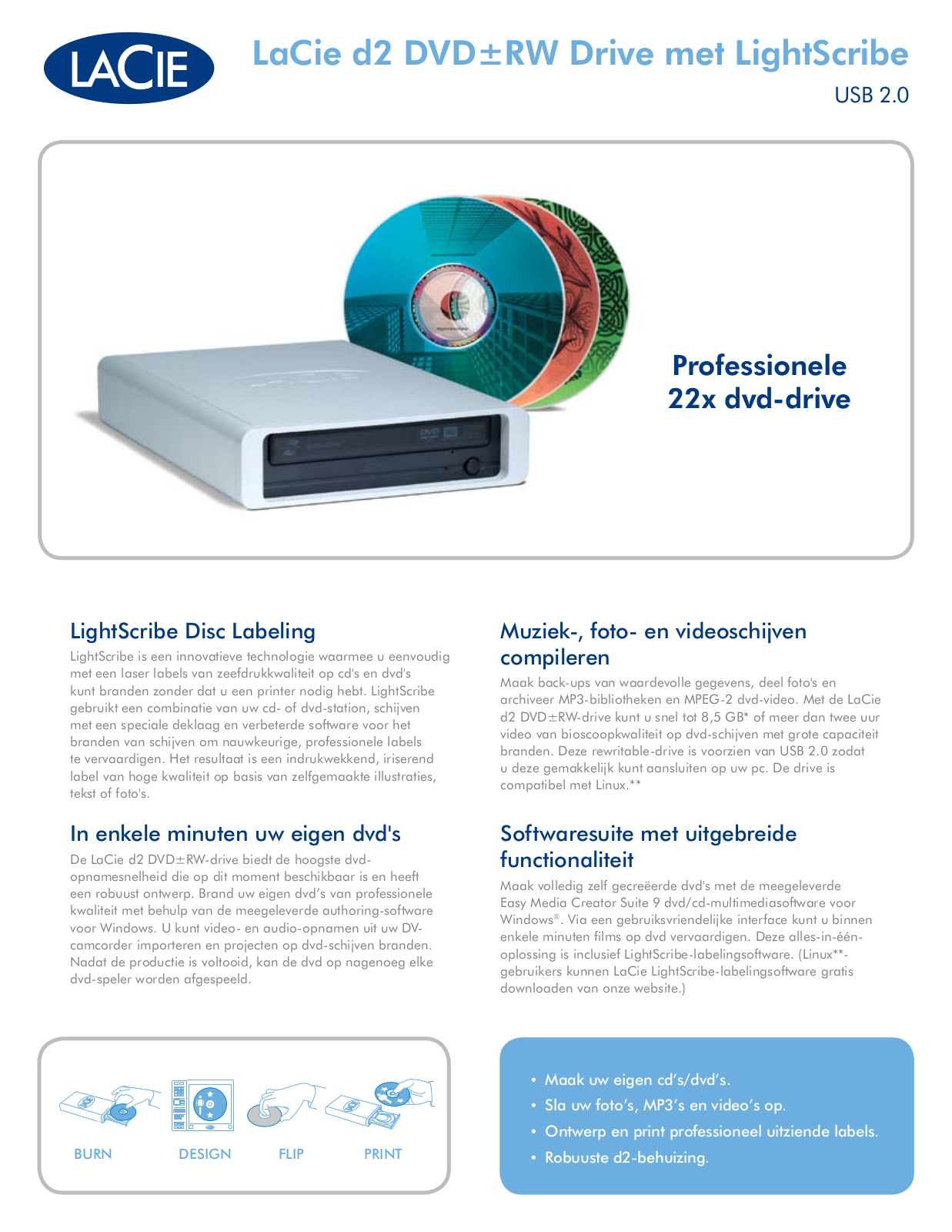 Lacie D2 DVD±RW DATASHEET