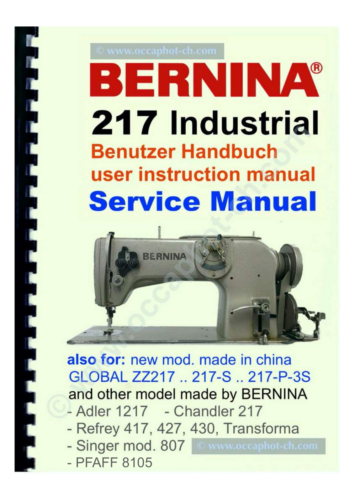 BERNINA 217 Service Manual