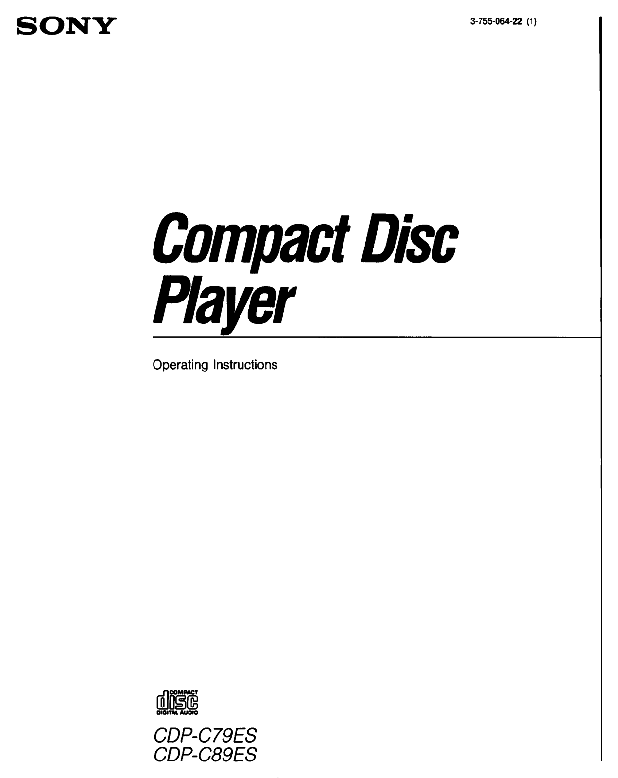 Sony CDP-C79ES User Manual