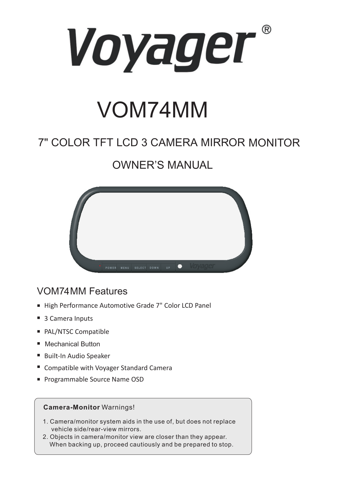 Voyager VOM74MM User Manual