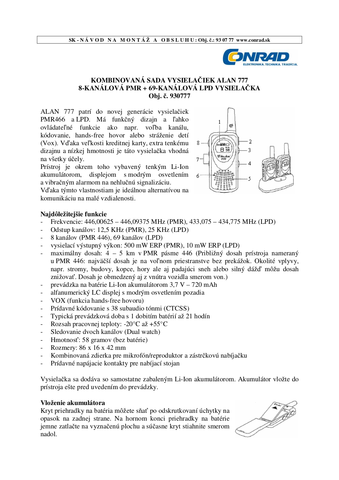 Midland Alan 777 User guide