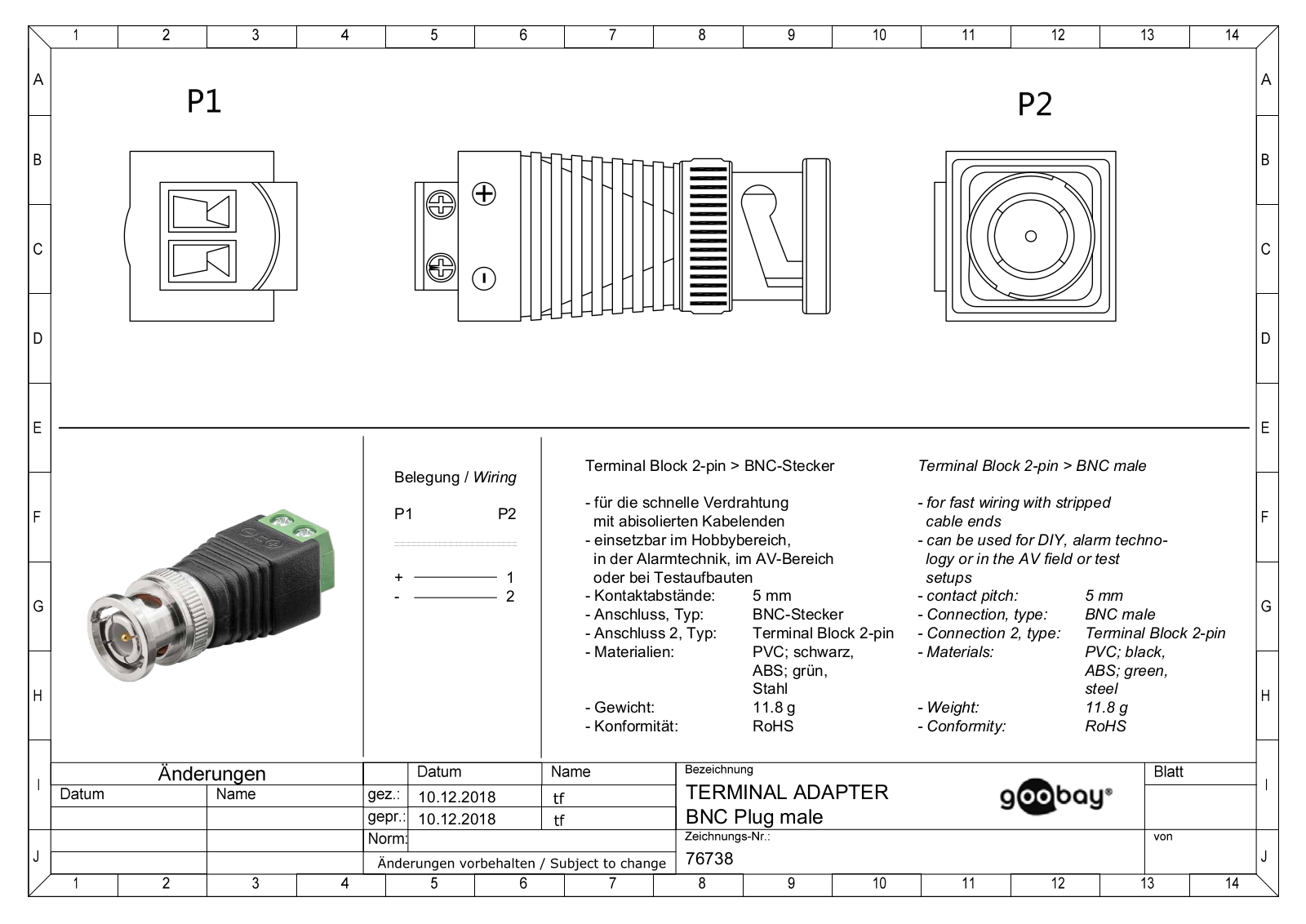 GOOBAY 76738 Datasheet - ManualMachine.com
