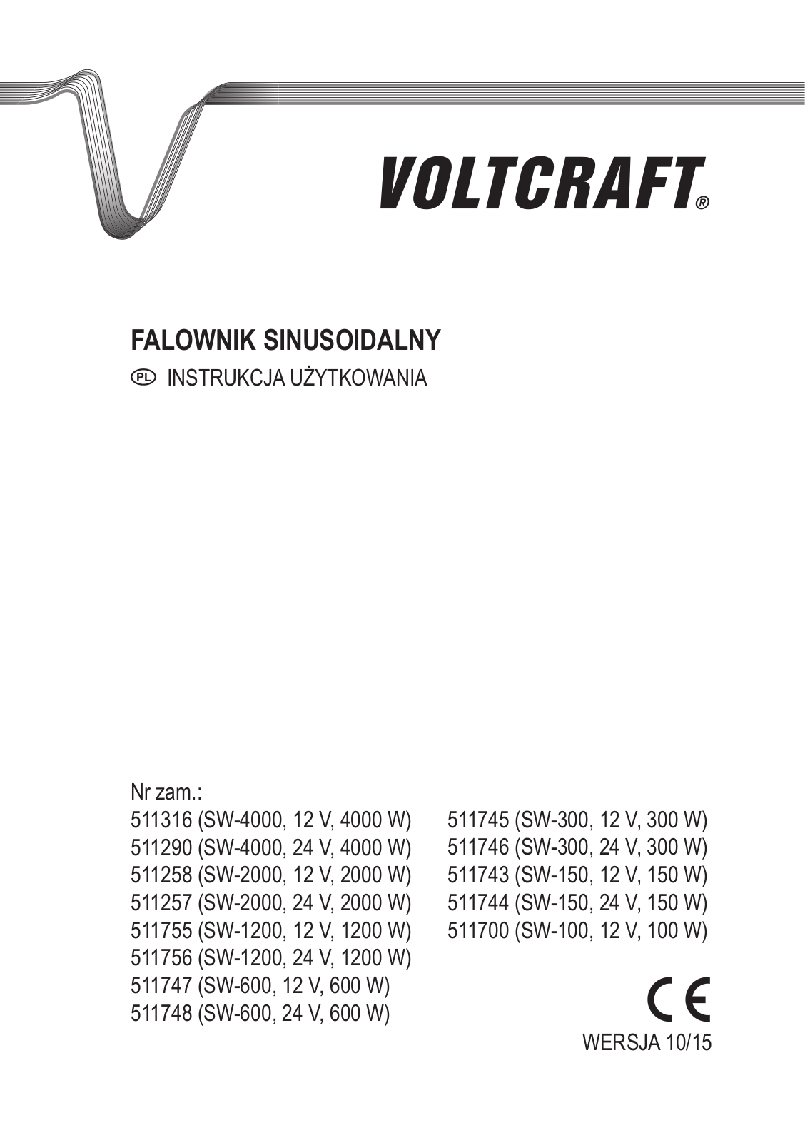 VOLTCRAFT SW-150 12V, SW-150 24V, SW-2000 12V, SW-2000 24V, SW-1200 12V User guide