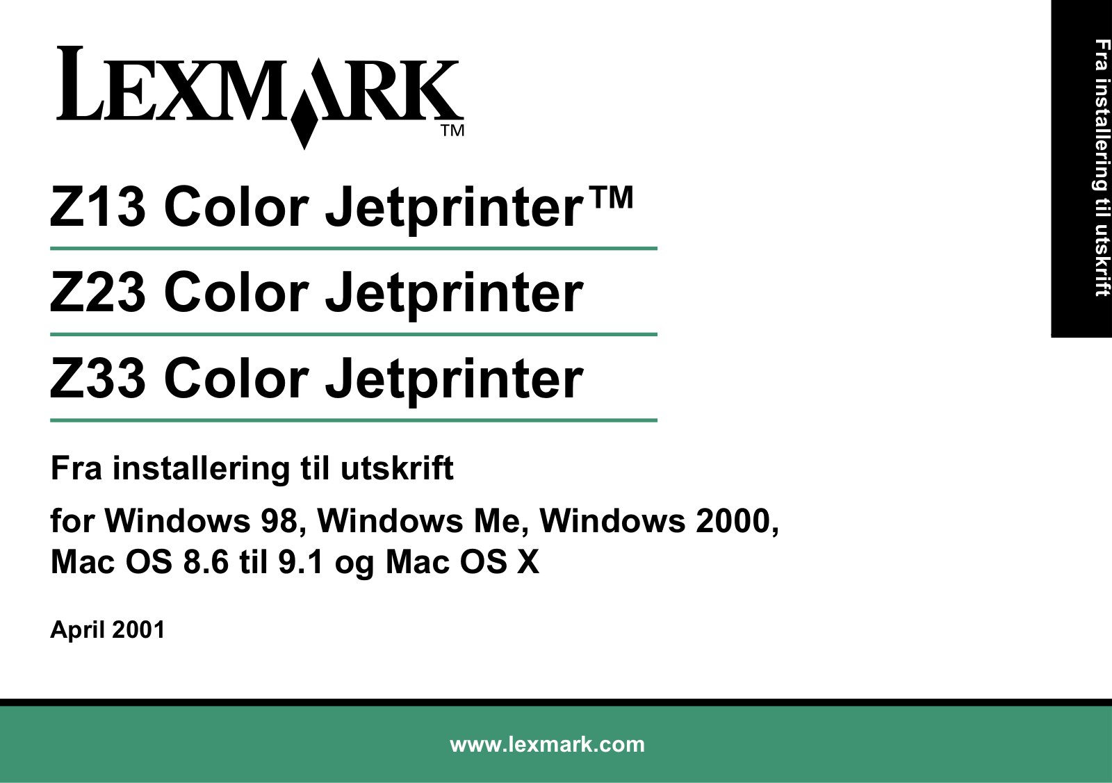 Lexmark Z23, Z33, Z13 Installation Manual