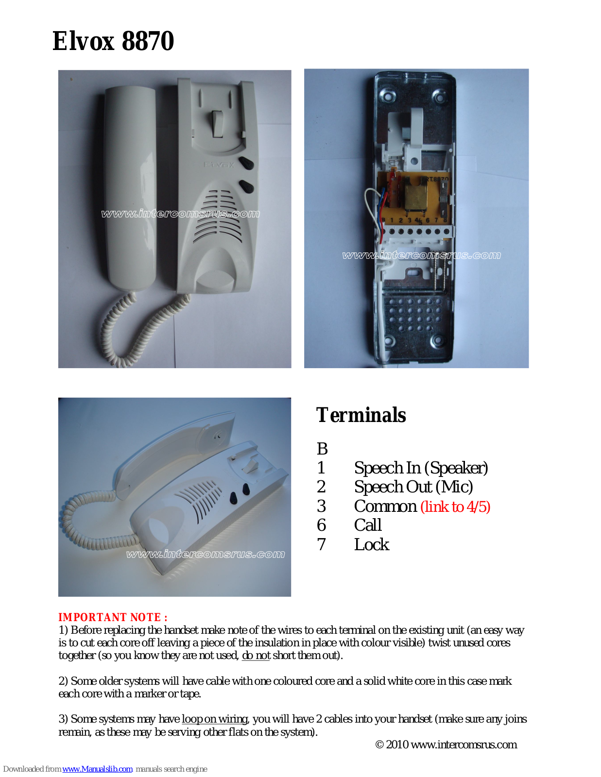 Elvox 8870, 900 User Manual - ManualMachine.com