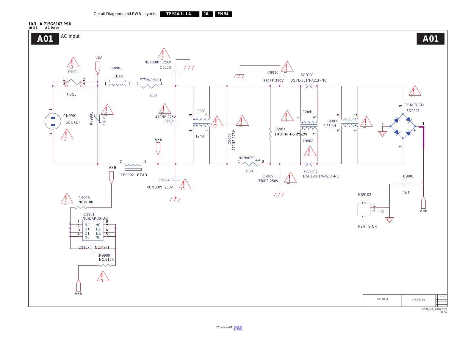 Philips 715G6163 PSU Schematic