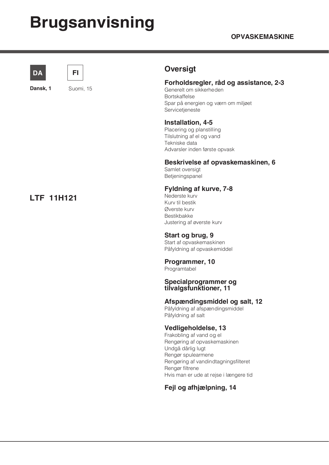 Hotpoint Ariston LTF 11H121 EU User Manual