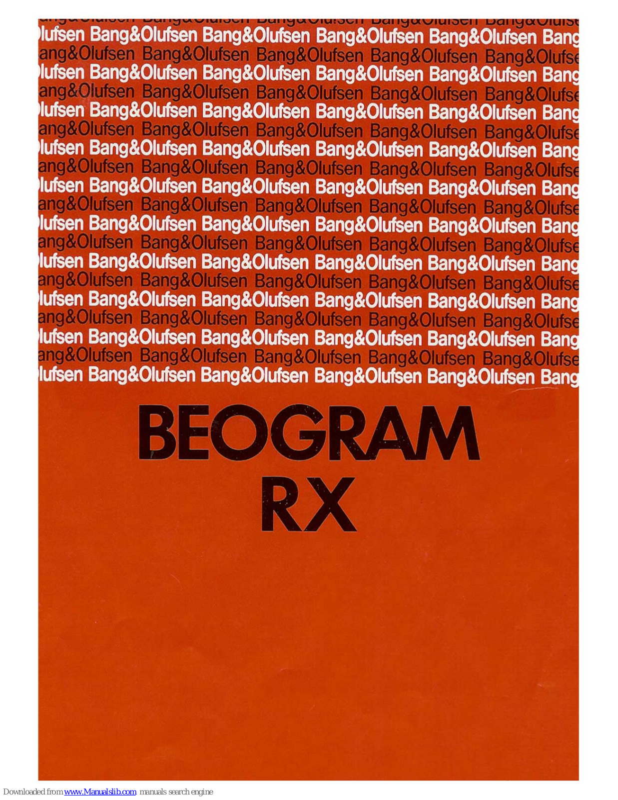 Bang & Olufsen Beogram RX, 5773 Owner's Manual