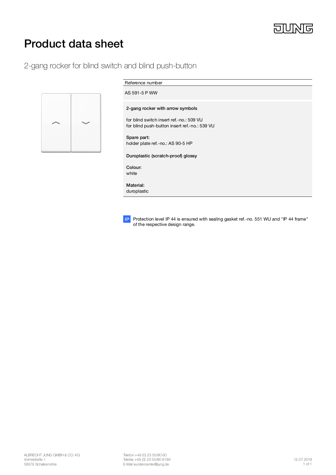 Jung AS 591-5 P WW User Manual