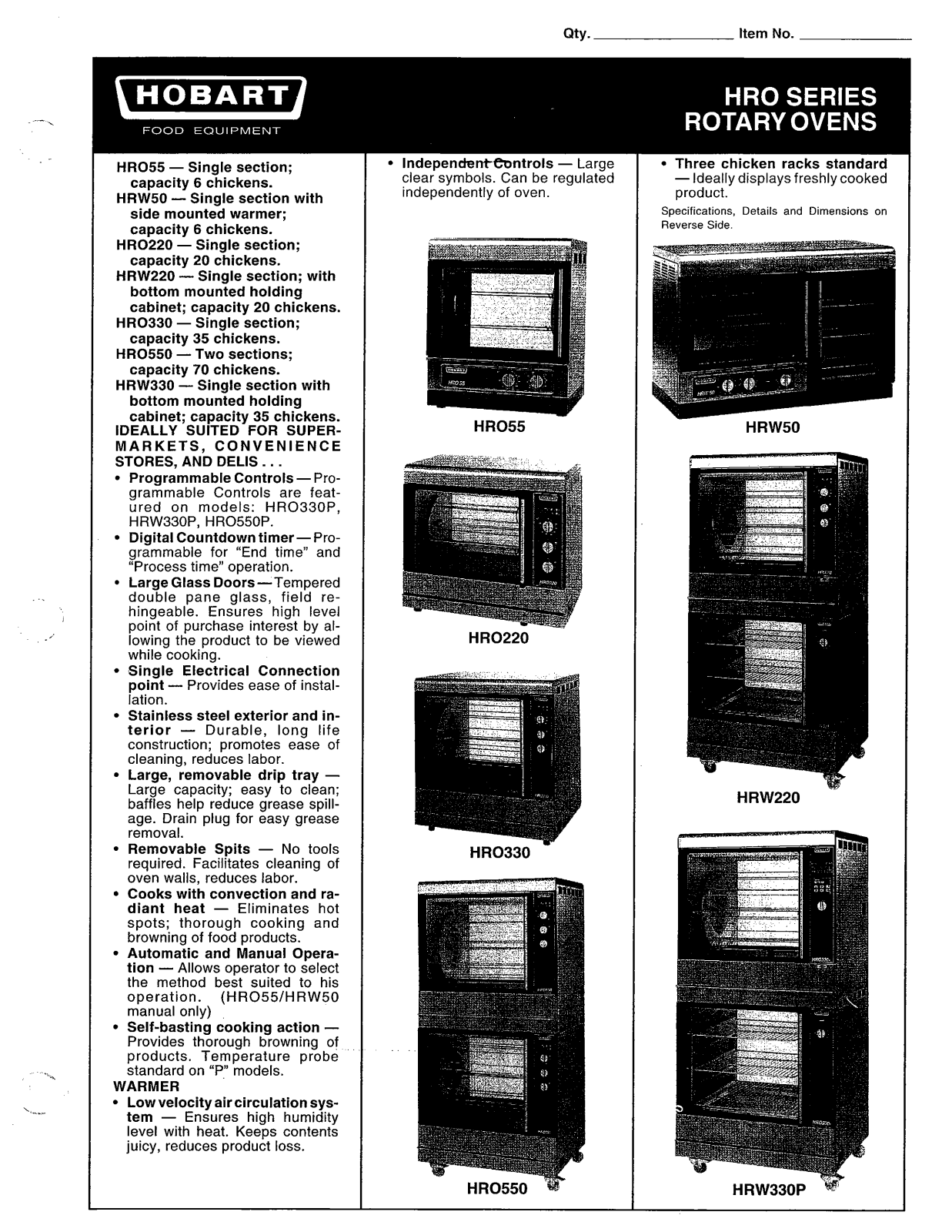 Hobart Food Machines HRO220 User Manual