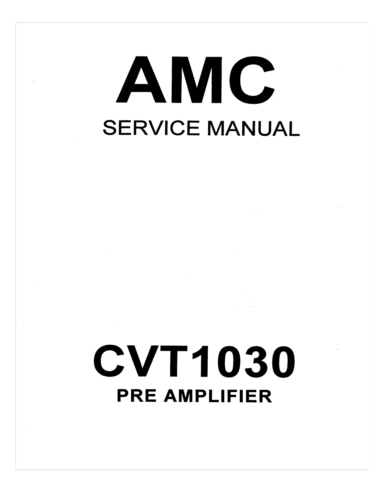 AMC CVT-1030 Service manual