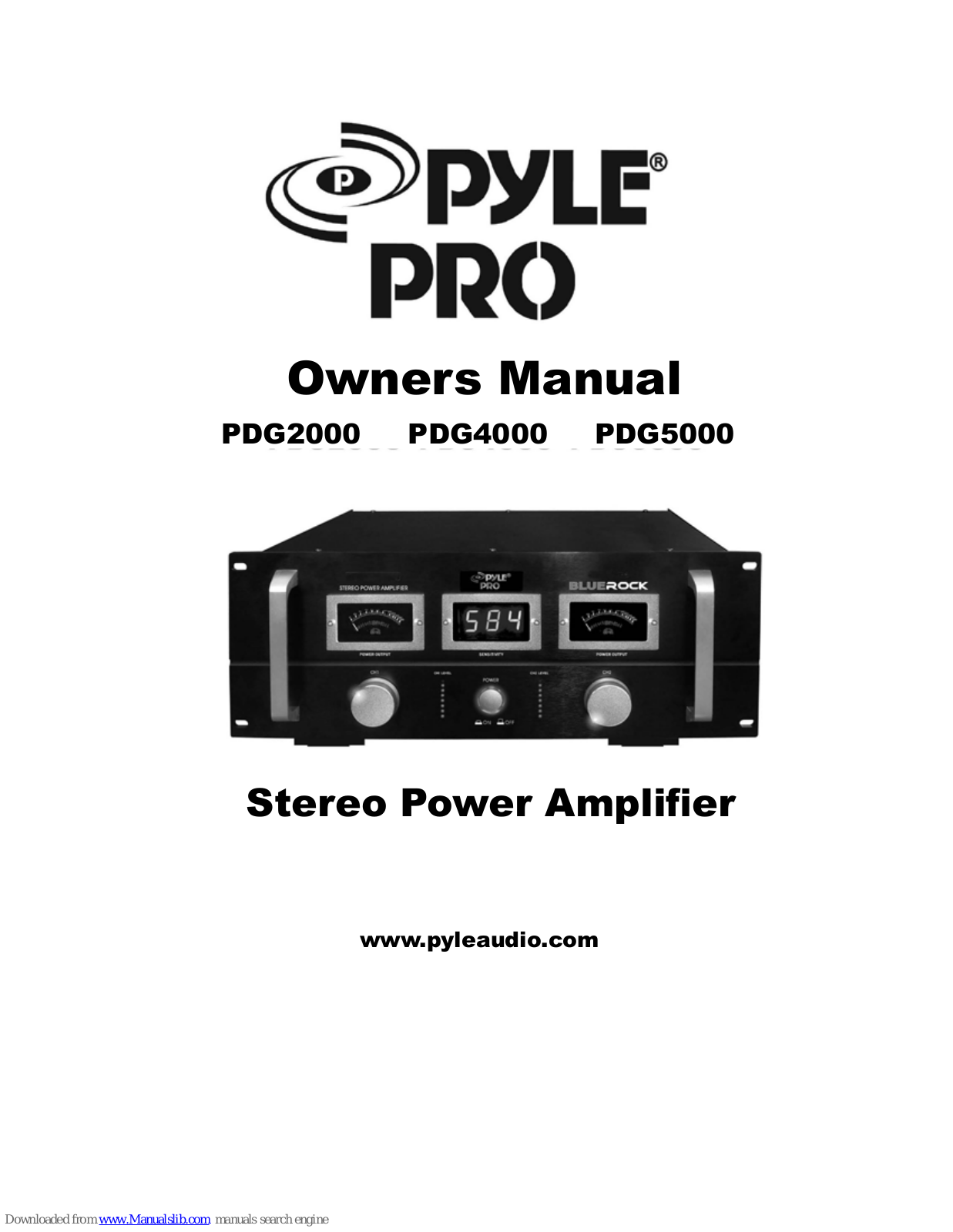 Pyle Pro PDG2000, PDG4000, PDG5000 Owner's Manual