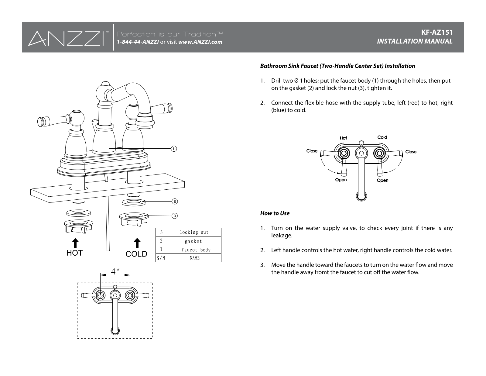 ANZZI ANZI1643 Installation & Assembly - ManualMachine.com