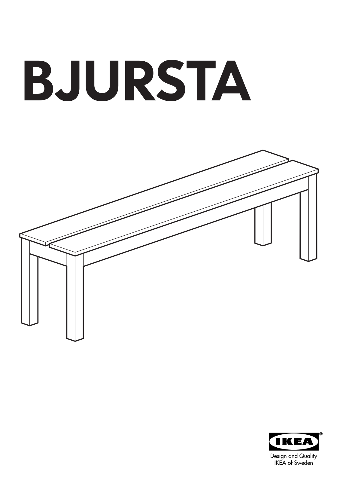 IKEA BJURSTA BENCH Assembly Instruction